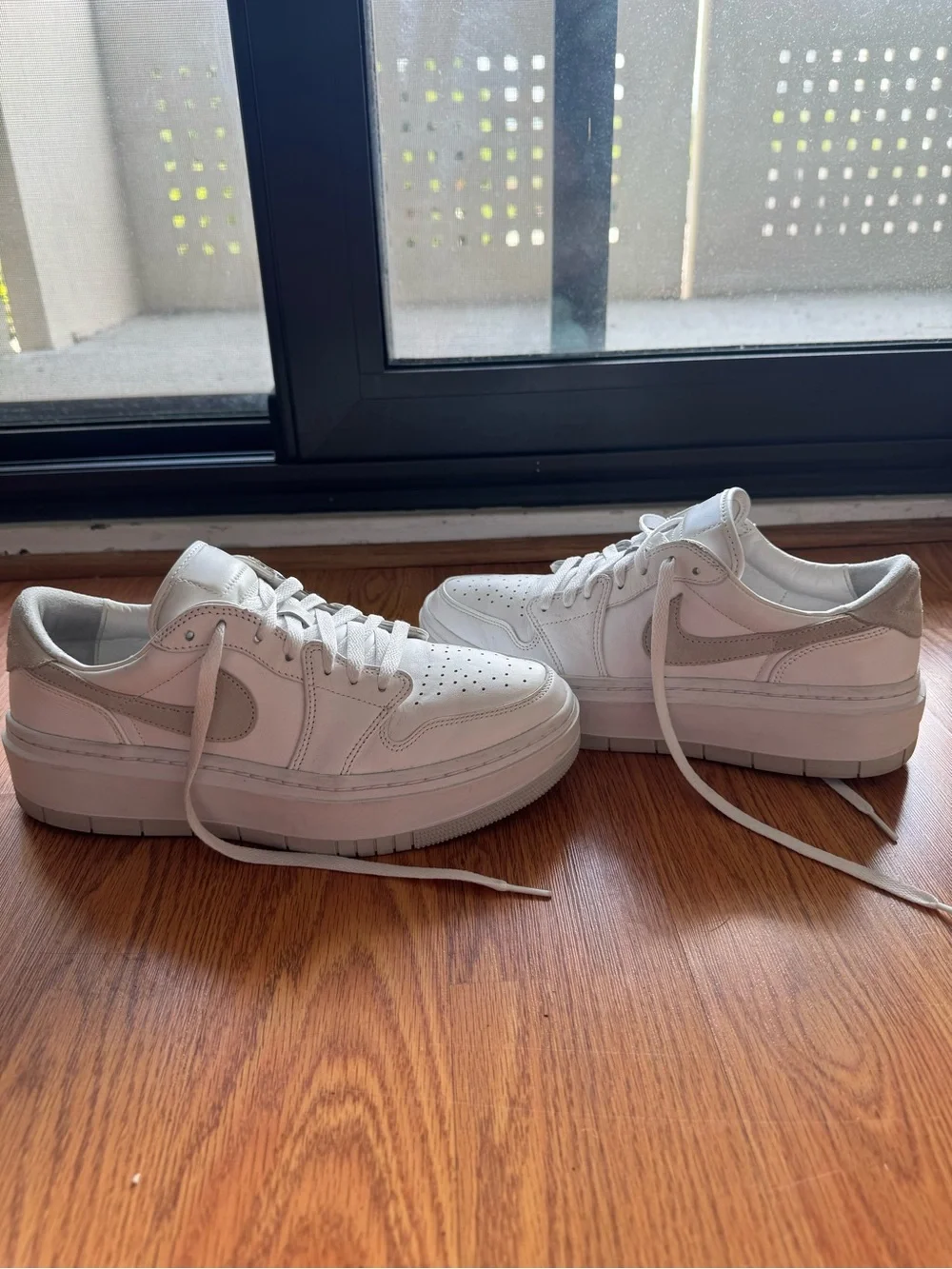 Jordan White Leather Low-Top Sneakers